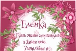 Palju õnne Elenale sünnipäeva, nimepäeva puhul Palju õnne Elena nimepäeva puhul